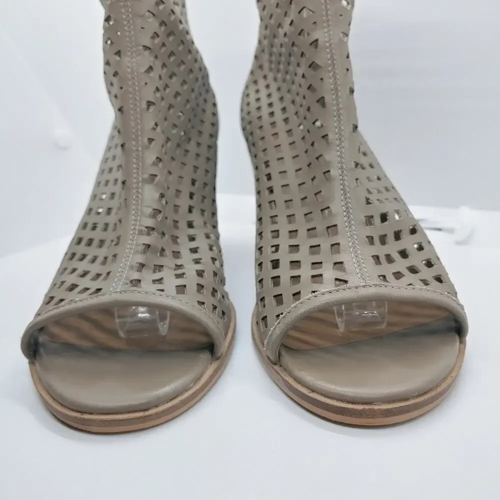 Kelsi Dagger Leather Taupe Gray Kyoto Shooties Sz 8